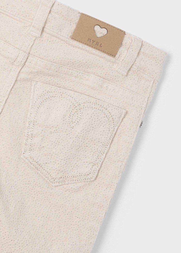 Mayoral Usa Inc Mayoral Skinny Fit Sparkly Corduroy Pants in Almond - Little Miss Muffin Children & Home