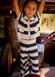 Striped Crochet Knit Set