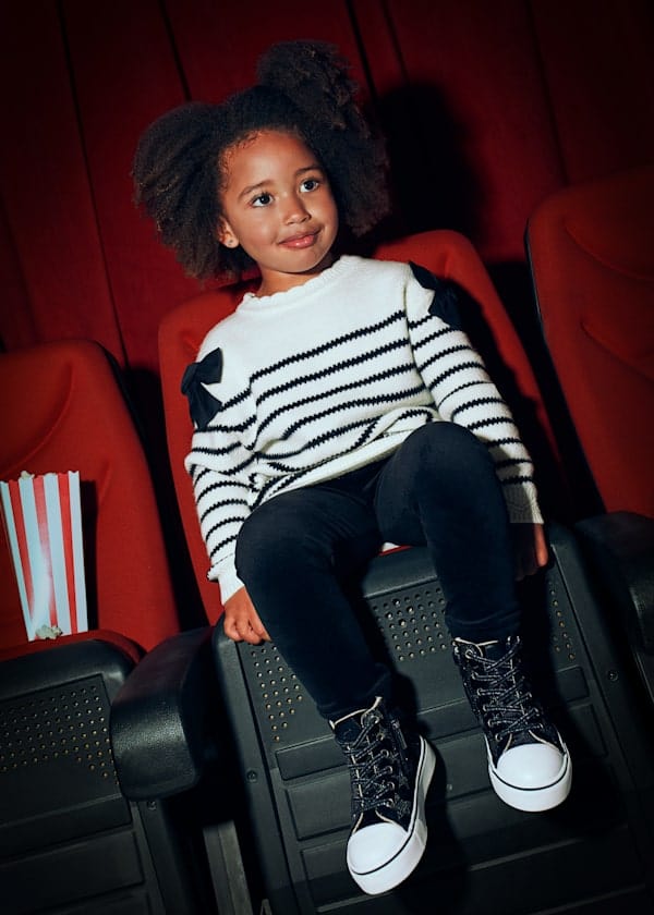 Mayoral Usa Inc Striped Sweater Dress with Bow Detail - Little Miss Muffin Children & Home