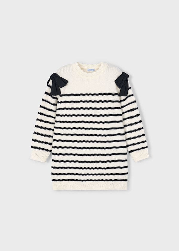 Mayoral Usa Inc Striped Sweater Dress with Bow Detail - Little Miss Muffin Children & Home