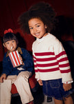 Mayoral Usa Inc Striped Knit Sweater with Scalloped Collar in Almond - Little Miss Muffin Children & Home