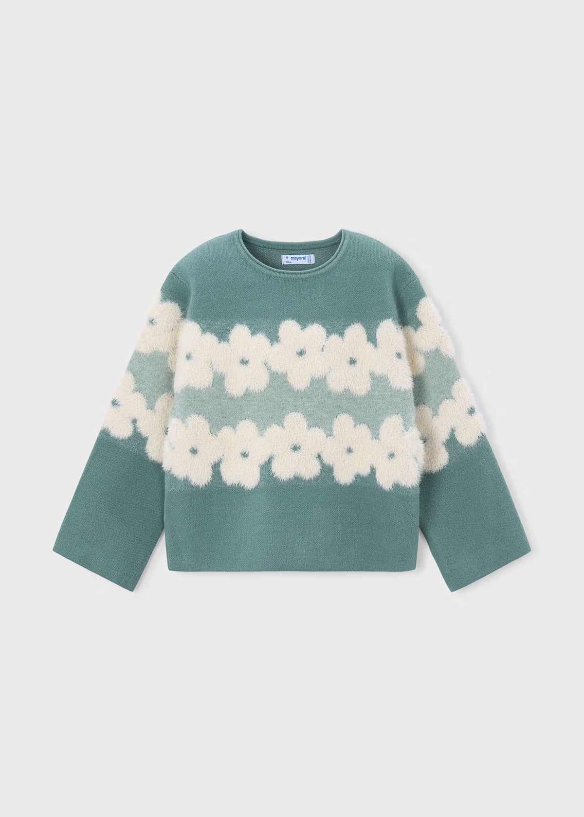 Fuzzy Floral Jacquard Sweater