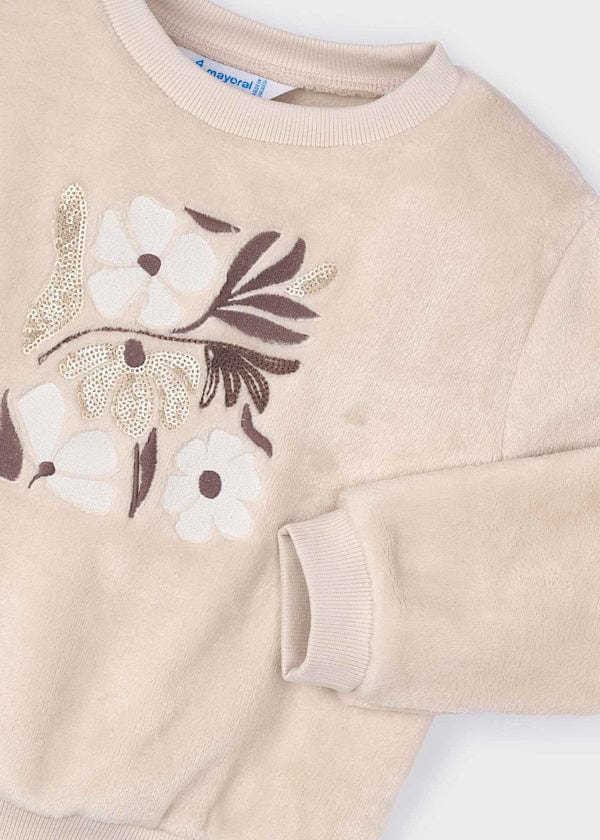 Mayoral Usa Inc Sequin & Faux Fur Floral Sweatshirt - Little Miss Muffin Children & Home