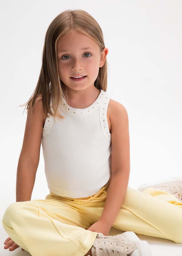 Mayoral Usa Inc Studded Tank Top in Natural - Little Miss Muffin Children & Home