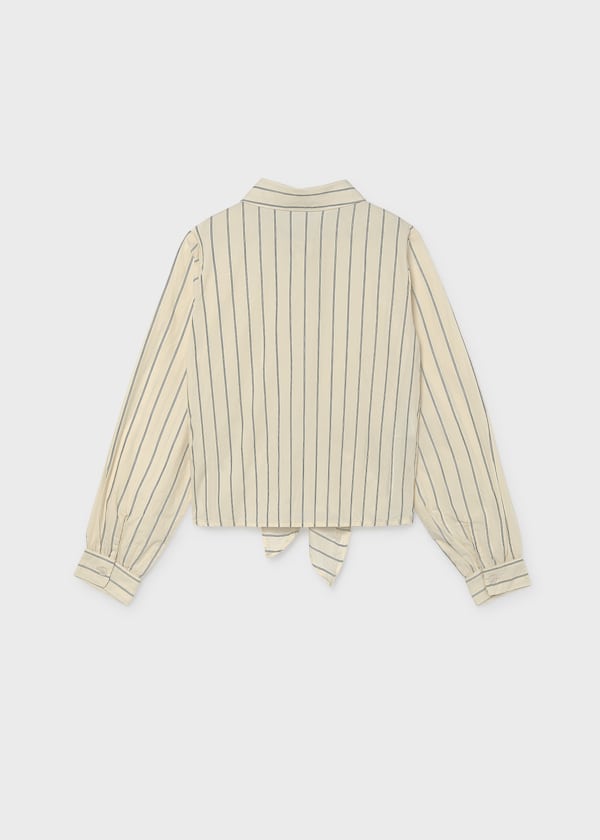 Tie-Front Striped Blouse
