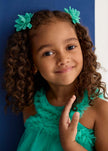 Tulle Hair Clip Set in Jade