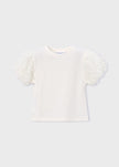 Tulle Puff Sleeve Top in Natural