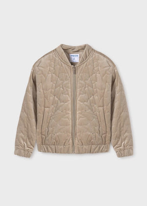 Mayoral Velvet Bomber Jacket in Sepia