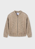 Mayoral Velvet Bomber Jacket in Sepia