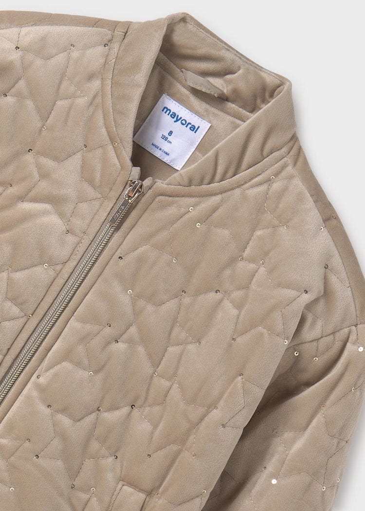 Mayoral Usa Inc Mayoral Velvet Bomber Jacket in Sepia - Little Miss Muffin Children & Home