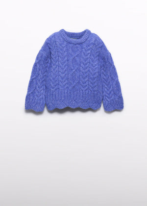 Abel & Lula Cable Knit Sweater in Indigo