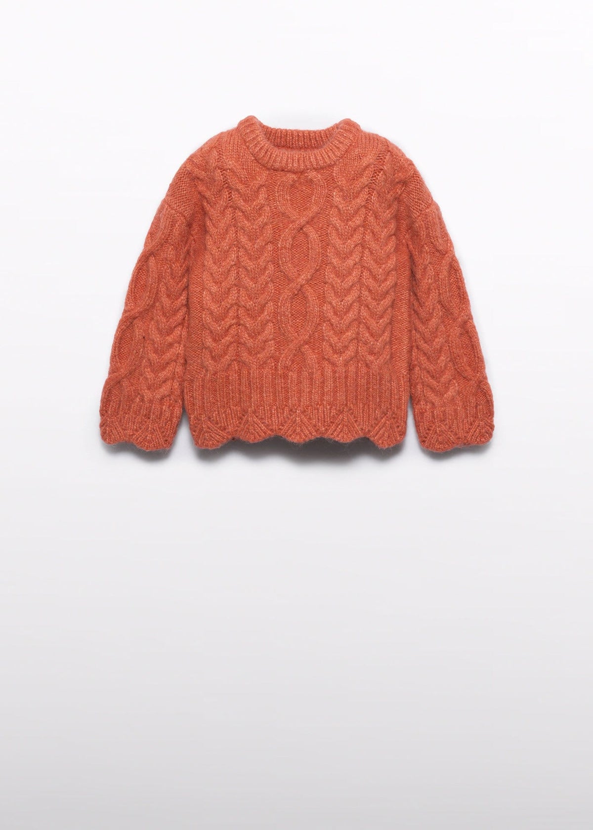 Abel & Lula Abel & Lula Cable Knit Sweater in Orange - Little Miss Muffin Children & Home
