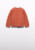 Abel & Lula Cable Knit Sweater in Orange