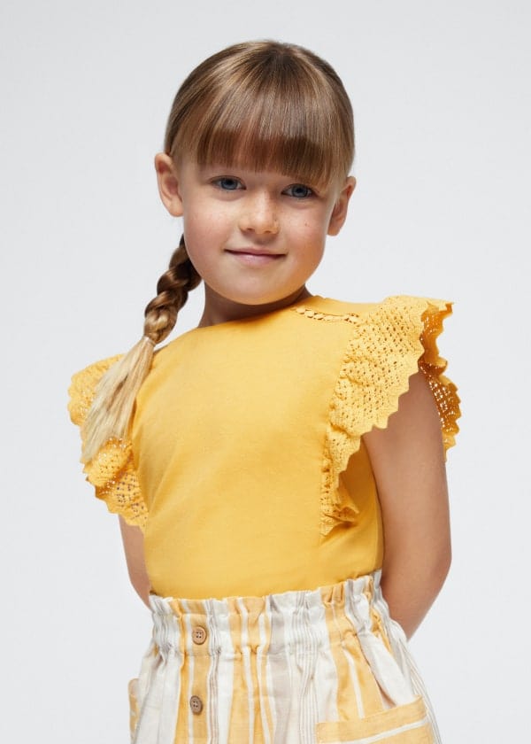 Mayoral Usa Inc Mayoral Crochet Flutter Sleeve T-Shirt - Little Miss Muffin Children & Home