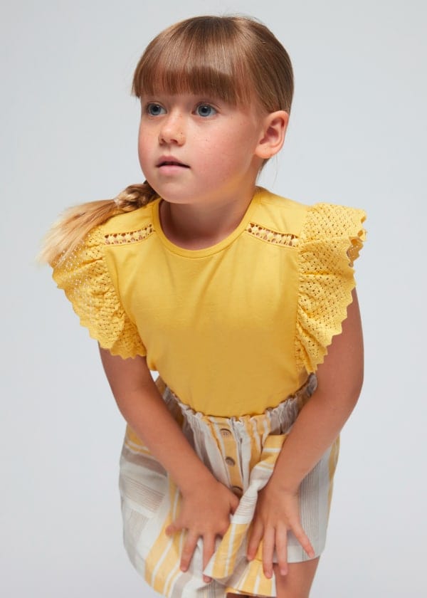 Mayoral Usa Inc Mayoral Crochet Flutter Sleeve T-Shirt - Little Miss Muffin Children & Home