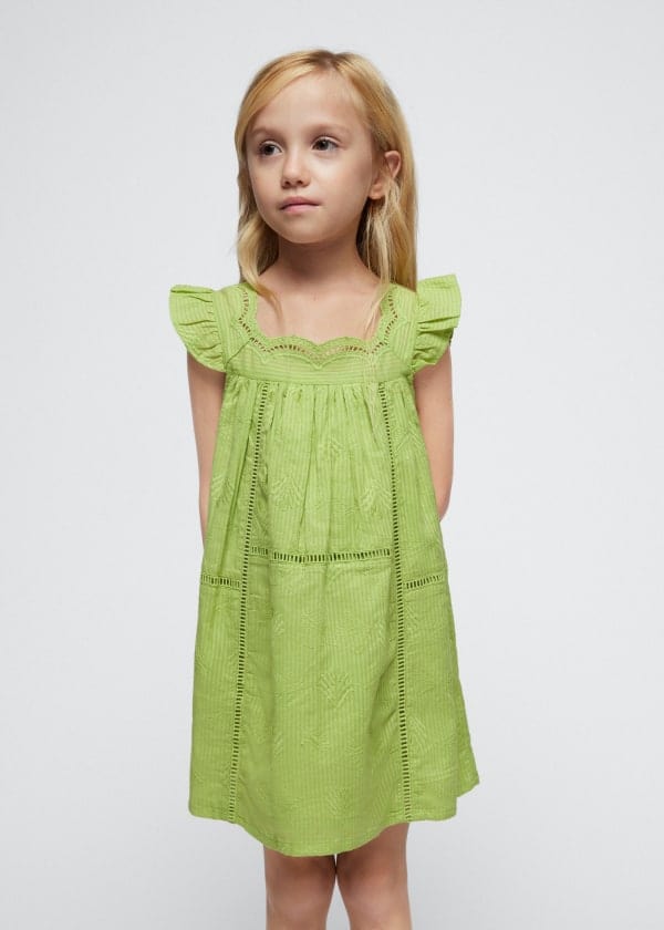 Mayoral Usa Inc Mayoral Embroidered Flutter Sleeve Dress - Little Miss Muffin Children & Home