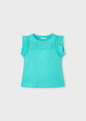 Mayoral Usa Inc Mayoral Eyelet Trimmed Sleeveless T-Shirt - Little Miss Muffin Children & Home