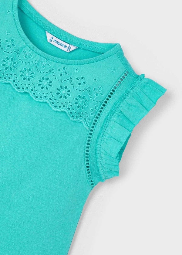 Mayoral Usa Inc Mayoral Eyelet Trimmed Sleeveless T-Shirt - Little Miss Muffin Children & Home