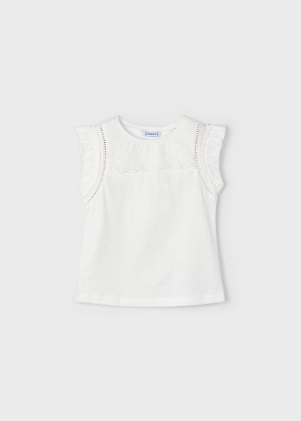 Mayoral Usa Inc Mayoral Eyelet Trimmed Sleeveless T-Shirt - Little Miss Muffin Children & Home