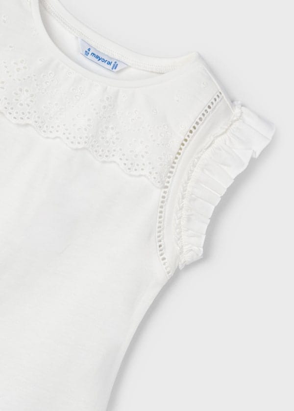 Mayoral Usa Inc Mayoral Eyelet Trimmed Sleeveless T-Shirt - Little Miss Muffin Children & Home