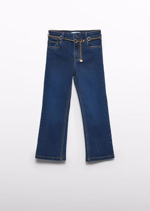 Abel & Lula Flared Jeans with Chain Belt