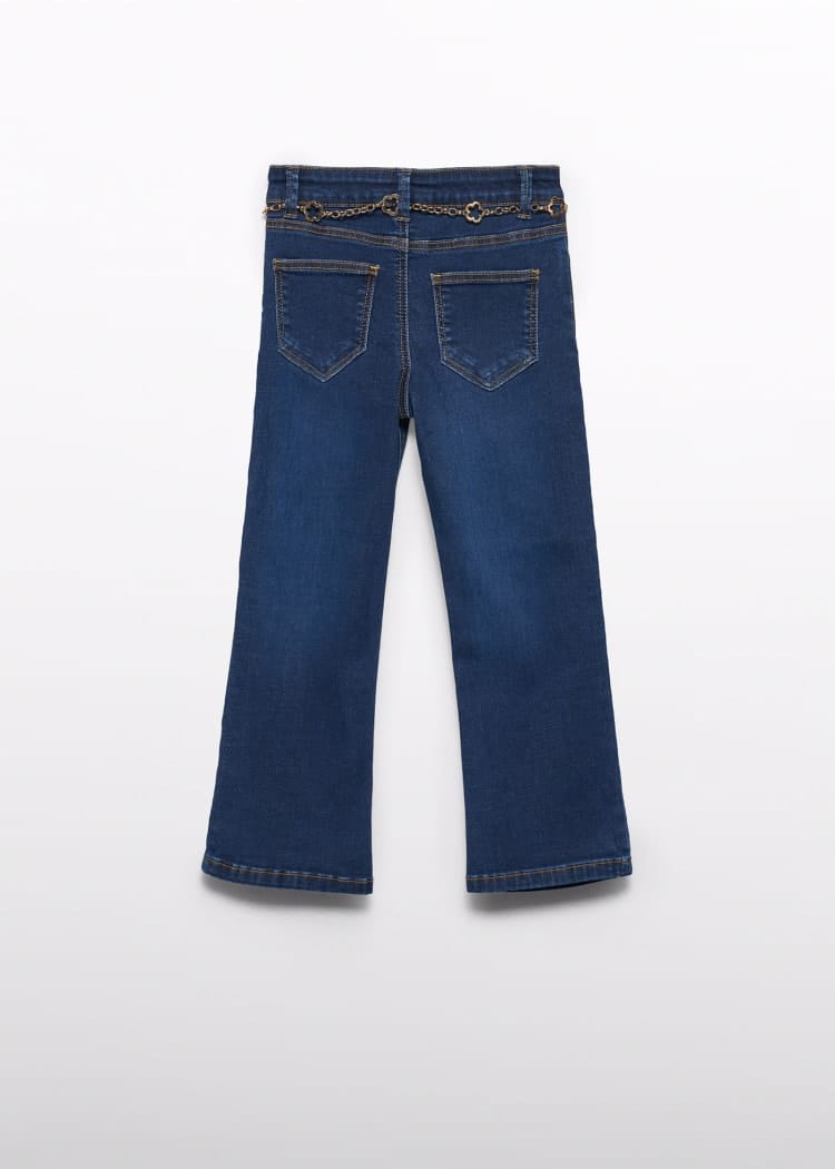 Abel & Lula Abel & Lula Flared Jeans with Chain Belt - Little Miss Muffin Children & Home