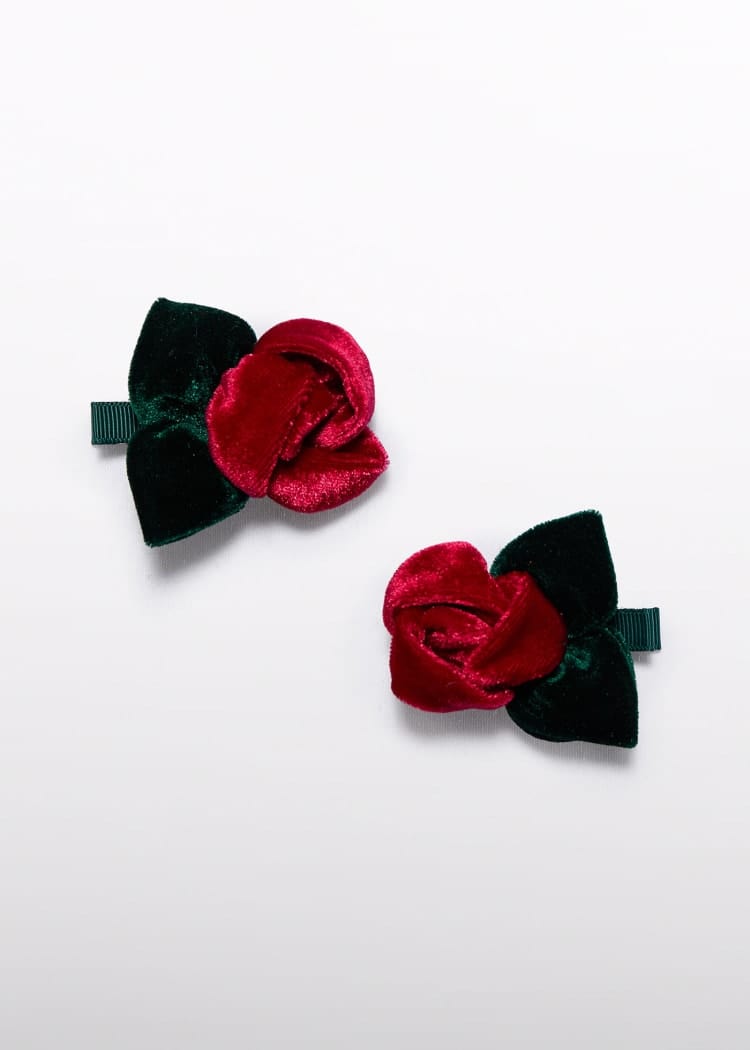 Abel & Lula Abel & Lula Velvet Flower 2-Piece Hair Clip Set - Little Miss Muffin Children & Home