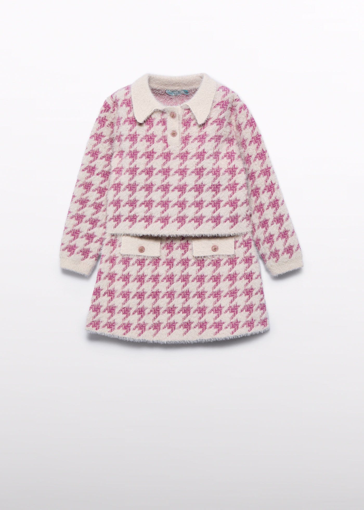 Abel & Lula Abel & Lula Houndstooth Knit Skirt Set - Little Miss Muffin Children & Home