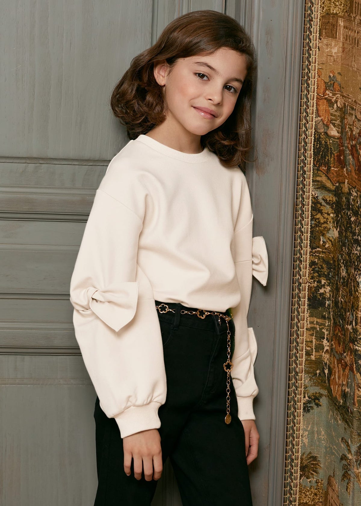 Abel & Lula Abel & Lula Knit Pullover with Bow Details - Little Miss Muffin Children & Home