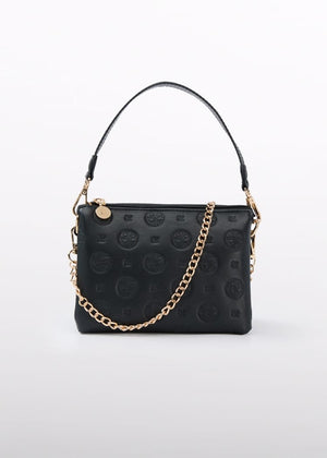 Abel & Lula Embossed Logo Handbag in Black