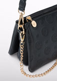 Abel & Lula Embossed Logo Handbag in Black