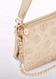 Abel & Lula Embossed Logo Handbag in Gold