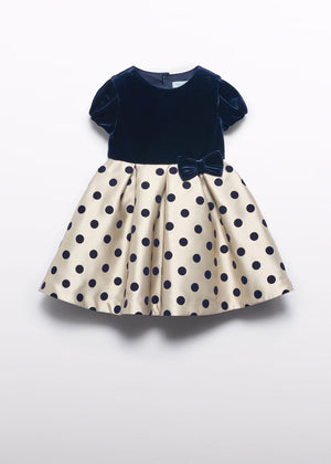 Abel & Lula Velvet & Polka Dot Mikado Dress