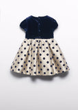 Abel & Lula Velvet & Polka Dot Mikado Dress