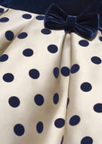 Abel & Lula Velvet & Polka Dot Mikado Dress