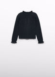 Abel & Lula Knit Sweater with Ruffled Mock Neck