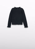 Abel & Lula Knit Sweater with Ruffled Mock Neck