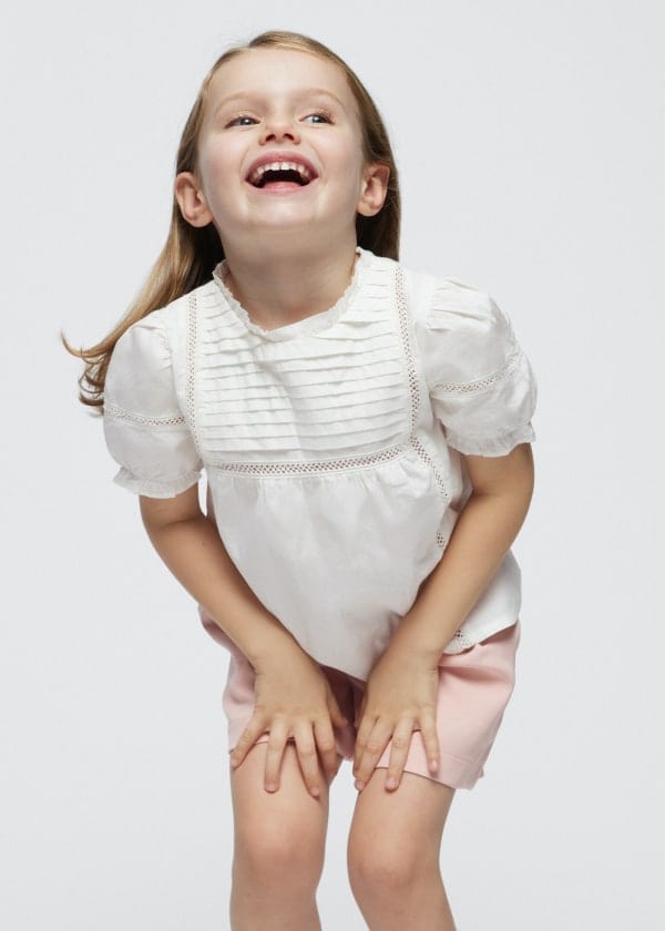 Mayoral Usa Inc Mayoral Short Sleeve Poplin Top - Little Miss Muffin Children & Home