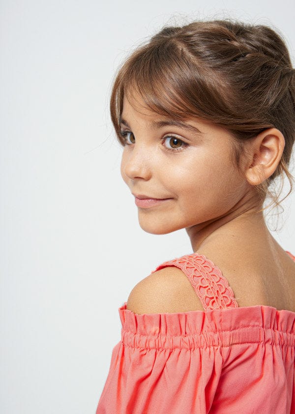 Mayoral Usa Inc Mayoral Girls Off the Shoulder Poplin Top - Little Miss Muffin Children & Home