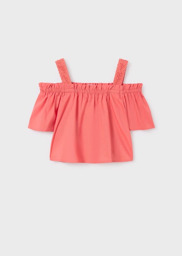 Mayoral Usa Inc Mayoral Girls Off the Shoulder Poplin Top - Little Miss Muffin Children & Home