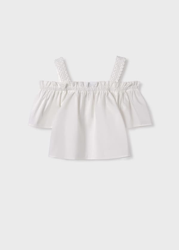 Mayoral Usa Inc Mayoral Girls Off the Shoulder Poplin Top - Little Miss Muffin Children & Home
