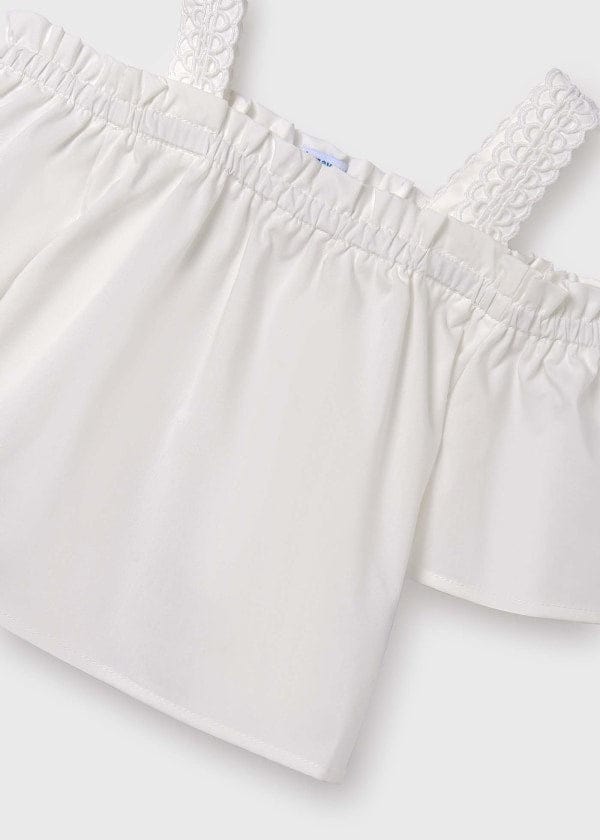 Mayoral Usa Inc Mayoral Girls Off the Shoulder Poplin Top - Little Miss Muffin Children & Home