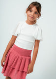 Mayoral Usa Inc Mayoral Chiffon Flutter Sleeve Ribbed T-Shirt - Little Miss Muffin Children & Home