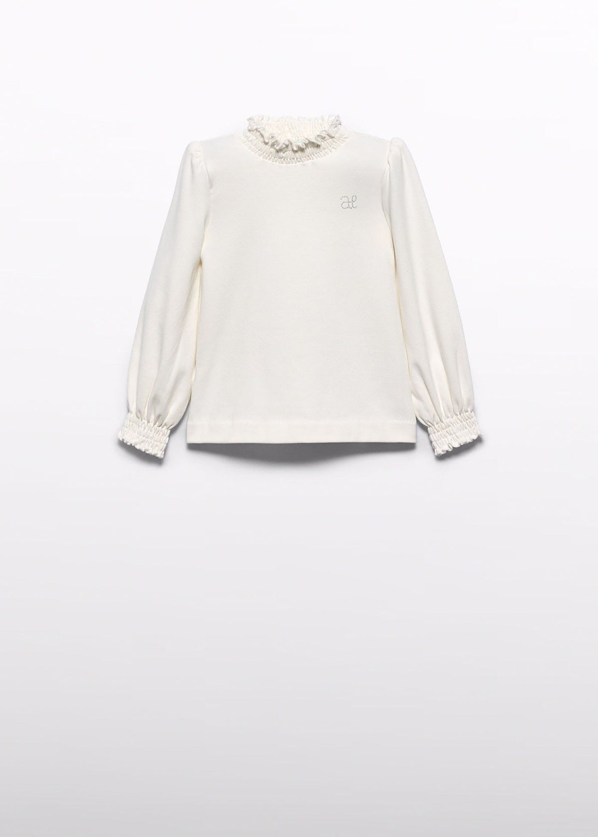 Abel & Lula Abel & Lula Ruffled Neck Sweater in Off White - Little Miss Muffin Children & Home