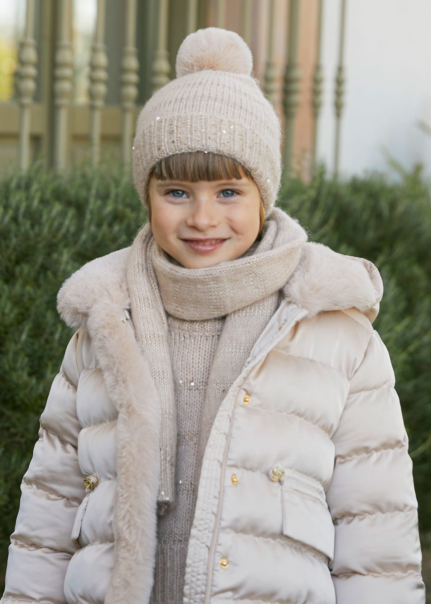Abel & Lula Abel & Lula Quilted Satin Coat with Faux Fur Collar - Little Miss Muffin Children & Home
