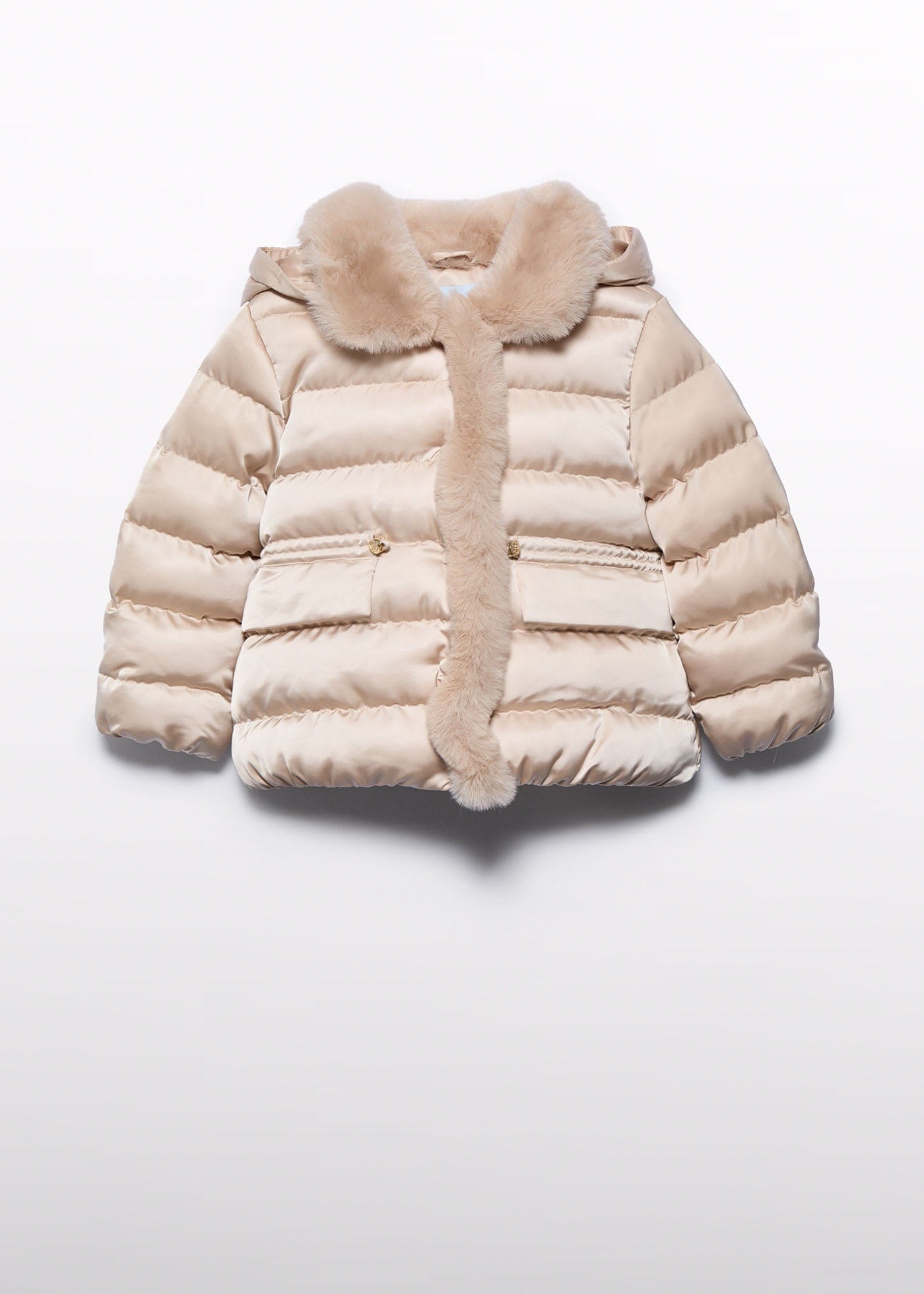 Abel & Lula Abel & Lula Quilted Satin Coat with Faux Fur Collar - Little Miss Muffin Children & Home