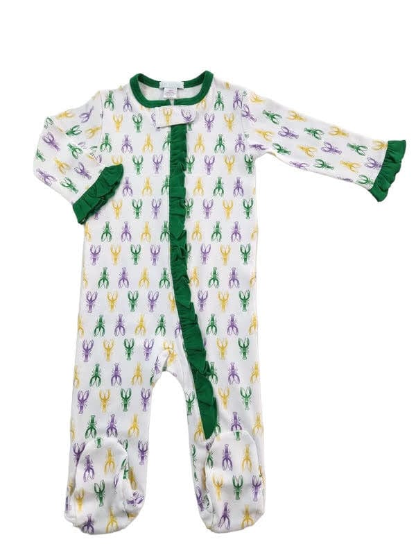 Lulu Bebe Lulu Bebe Mardi Gras Crawfish Girl Footie - Little Miss Muffin Children & Home
