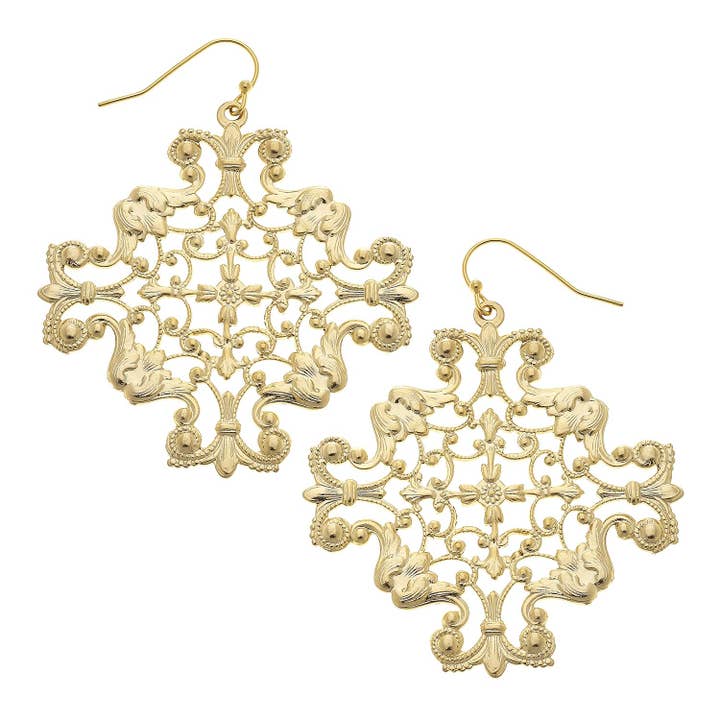 gold filigree earrings