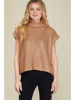 gold metallic turtle neck sweater