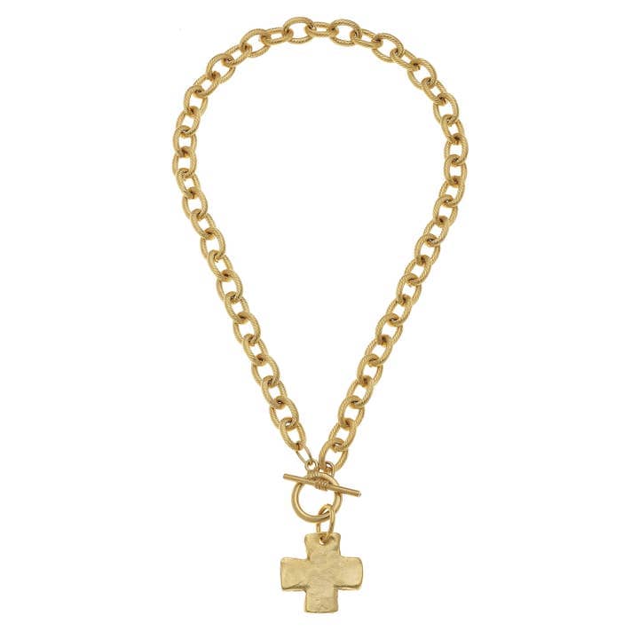 gold pendant cross necklace